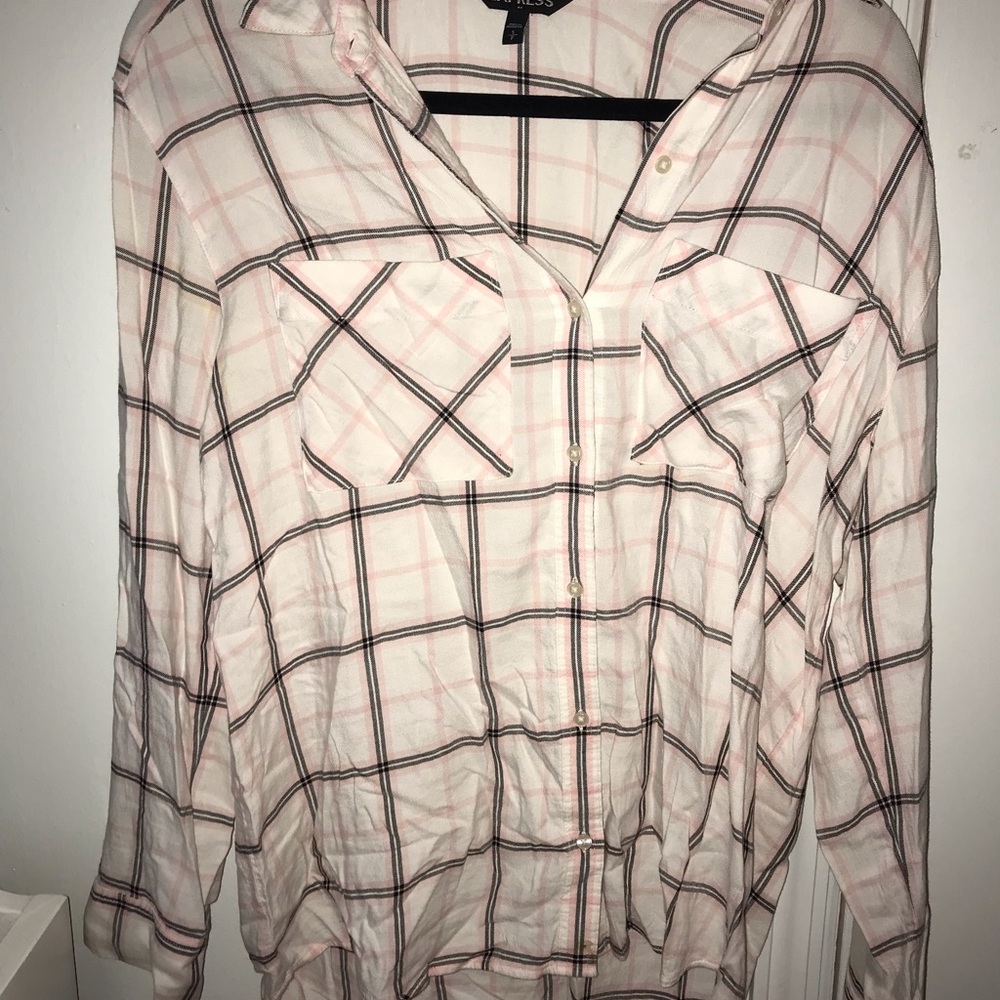 pink plaid shirt
